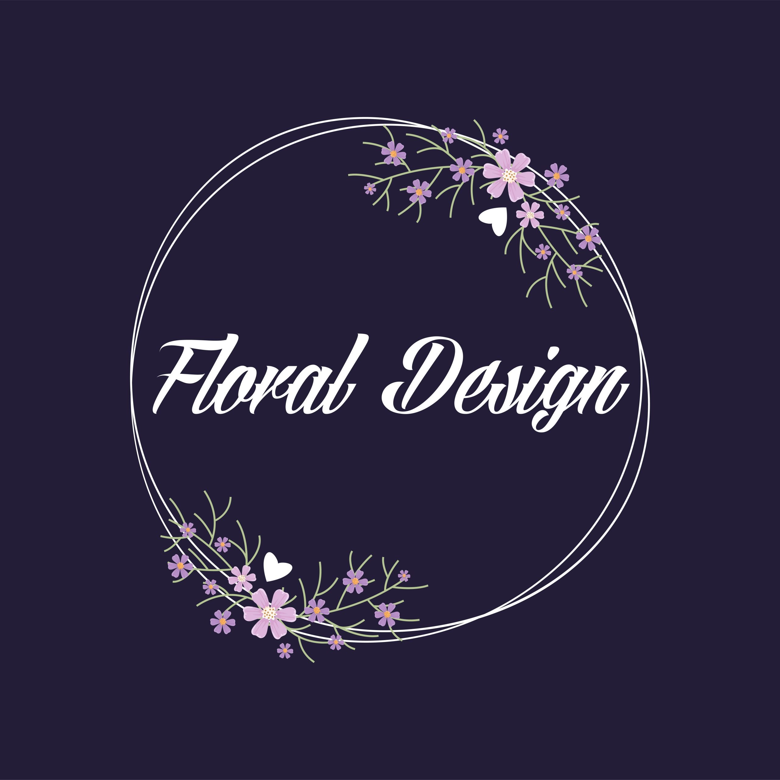 Floral vector emblem for the fashion beauty and jewelry industry free