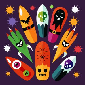 Halloween Nail Tattoo Art Vector Illustration Free Download