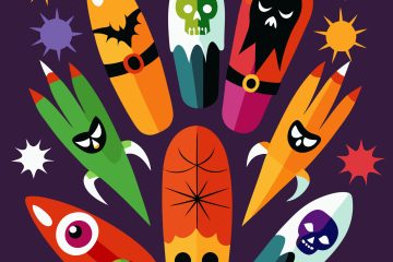 Halloween Nail Tattoo Art Vector Illustration Free Download